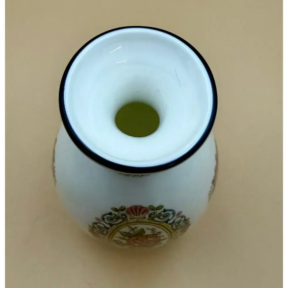 Wedgwood Runnymede Blue Bone China Bud Vase 5.5” England Floral Vintage